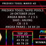 PREDIKSI TOGEL TAIPEI POOLS 29 OKTOBER 2024